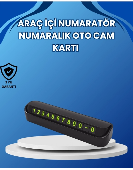 ® Fosforlu Araç İçi Park Numaratörü – Gece Görünümlü Şık Çözüm