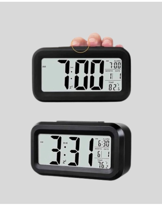 ® Fotoselli Dijital Masa Saati Aydınlatmalı Alarm ve Tarih Göstergeli