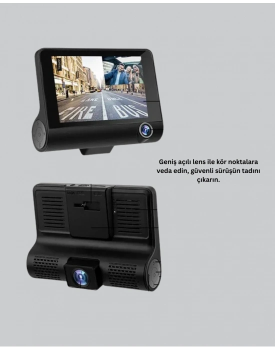 ® Full HD 1080P 3 Kameralı Araç DVR – Gece Görüşlü ve G-Sensörlü Güvenlik Çözümü