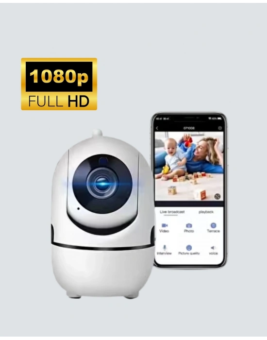 ® Full HD 1080P Kablosuz Güvenlik Kamerası – Hareket Takip, Gece Görüşü ve İki Yönlü Ses Özellikli