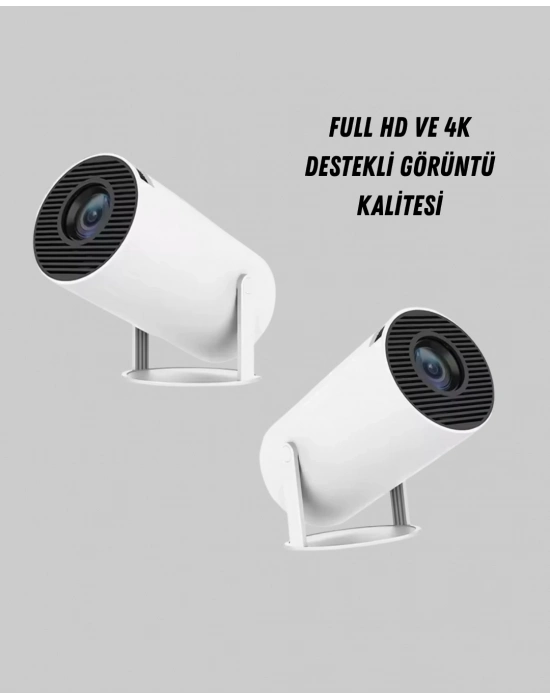 ® Full HD 4K Destekli Akıllı Projeksiyon – 130 inç Ekran, Uzun Ömürlü Ampul ve Çoklu Giriş