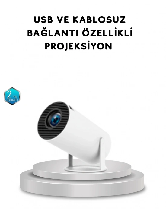 ® Full HD 4K Uyumlu Projeksiyon Cihazı 130 İnç Geniş Ekran Destekli