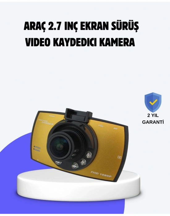 ® Full HD Araç Kamerası G Sensor Gece Görüşlü Dash Cam