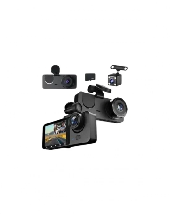 ® Full HD Çözünürlüklü Üç Kameralı Araç İçi Kamera – Park ve Sürüş Güvenliği