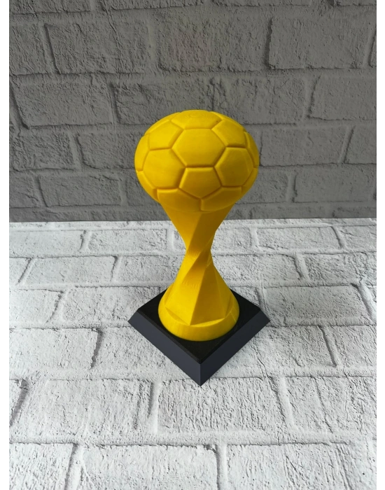 ® Futbol Toplu Sarı Kupa 21cm Masaüstü Dekor Ödül Figürü