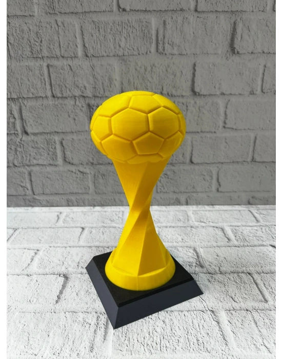 ® Futbol Toplu Sarı Kupa 21cm Masaüstü Dekor Ödül Figürü