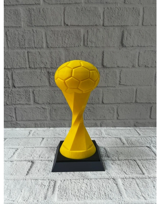 ® Futbol Toplu Sarı Kupa 21cm Masaüstü Dekor Ödül Figürü
