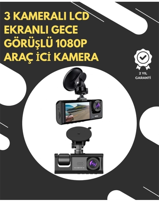 ® G-Sensör ve Hareket Algılama Destekli 1080p Araç İçi Güvenlik Kamerası
