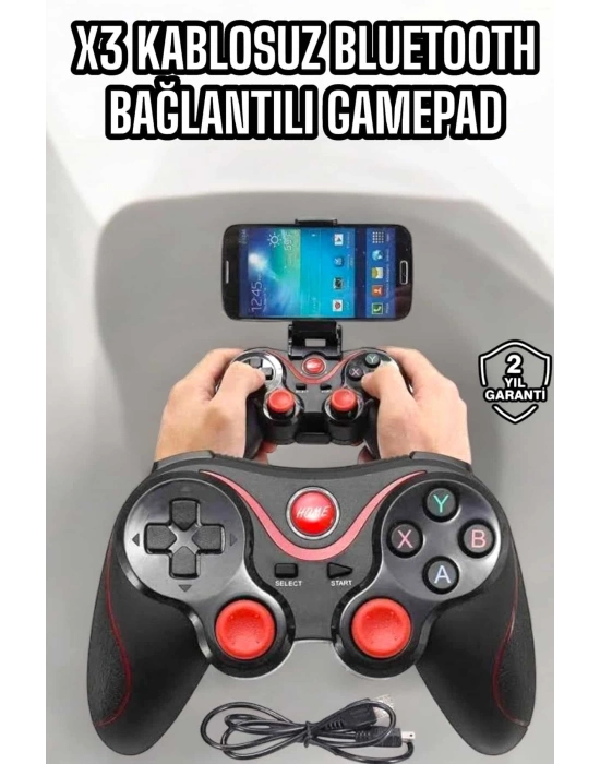 ® Game Stick Android Uyumlu Gamepad X3 Standlı Oyun Kolu Bluetooth Bağlantılı