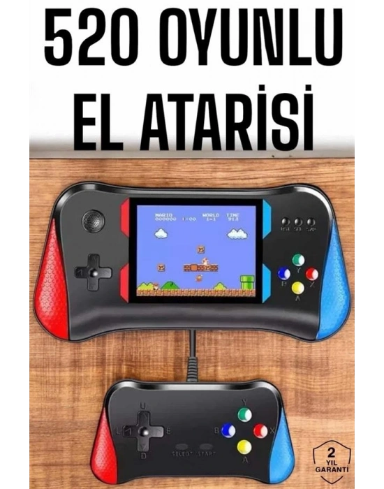 ® Gamepad Joystick 500 Oyunlu Retro Oyun Konsolu Tv Bağlantı Özellikli 2 Kişilik Destekli