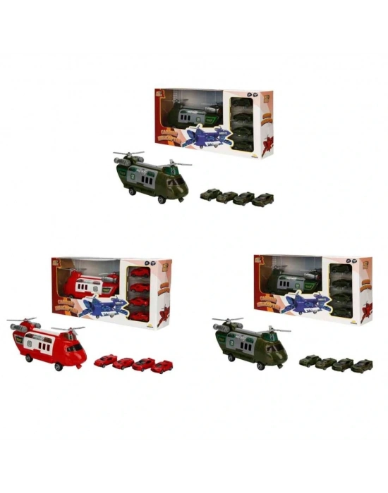 ® GARAJ SET POLİS AMBULANS ASKER TAŞIYICI HELİKOPTER ARB 3R