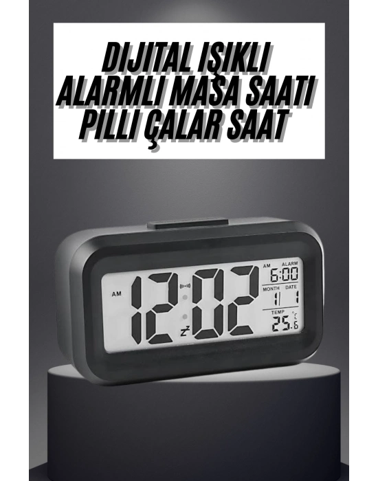 ® Gece Dijital Masa Saati Dijital Alarmlı Led Ekran Pilli Çalar Saat