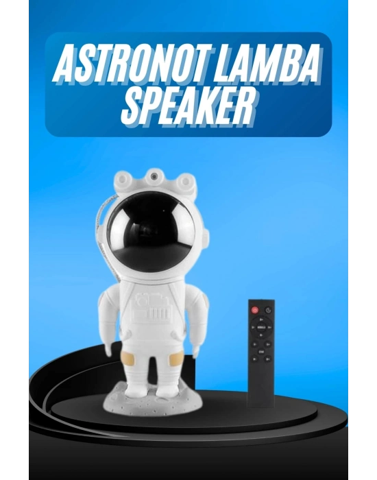 ® Gece Lambası Astronot Bluetooth Hoparlörlü Galaksi Işık Projektörü