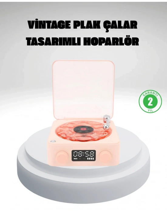 ® Gece Lambası Stereo Bluetooth Hoparlör Dijital Saat Su Dalgası Efektli 3-ü-1 Cihaz