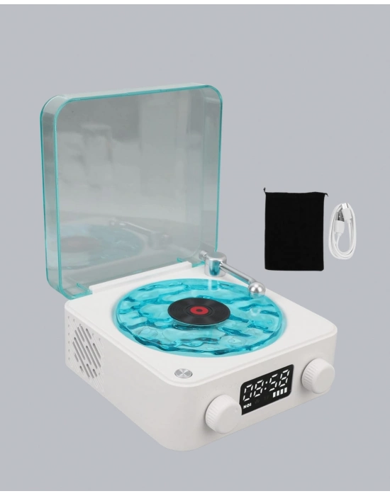 ® Gece Lambası Stereo Bluetooth Hoparlör Dijital Saatli Vintage Tasarım Çok Fonksiyonlu