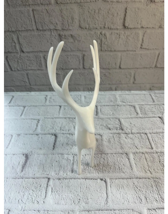 ® Geyik Figürü Beyaz Modern Salon ve Raf Dekoru