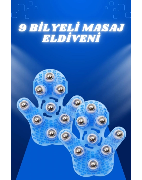 ® Giyilebiilir Masaj Eldiveni 9 Bilyeli Tüm Vücut Masajına Uygun