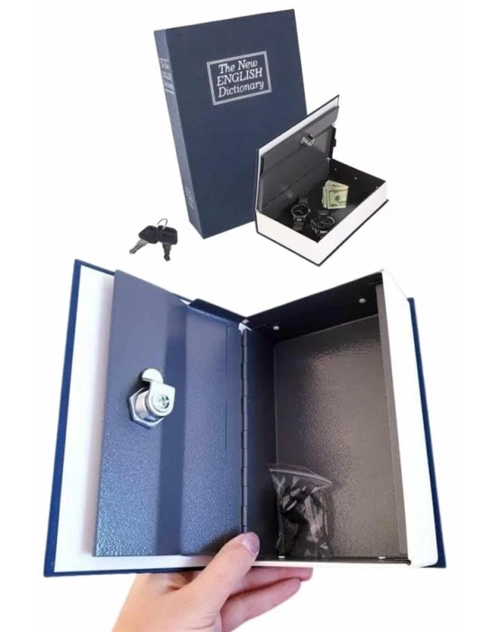 ® Gizli Kasa Kilitli Sözlük Görünümlü 18cm Gizli Kasa Büyük Boy Anahtarlı
