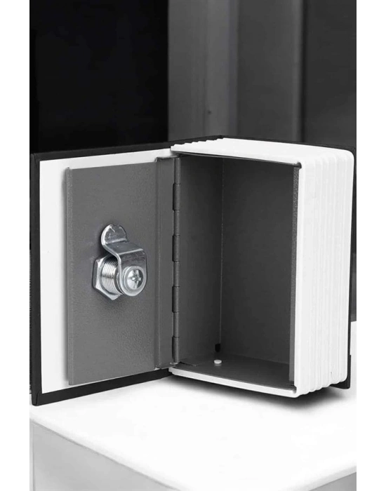 ® Gizli Kasa Kitap Görünümlü Anahtarlı Çelik Mini Kasa