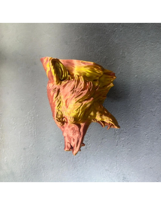 ® Gold Red Jaguar Başı Duvar Aksesuarı Asılabilir Dekoratif 20x16 cm