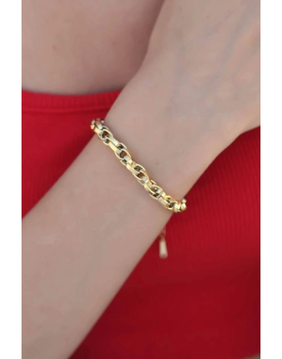 Gold Renk 316L Çelik Zincir Kadın Bileklik