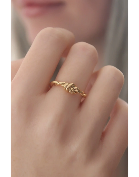 ® Gold Renk Halat Düğüm Model Kadın Yüzük