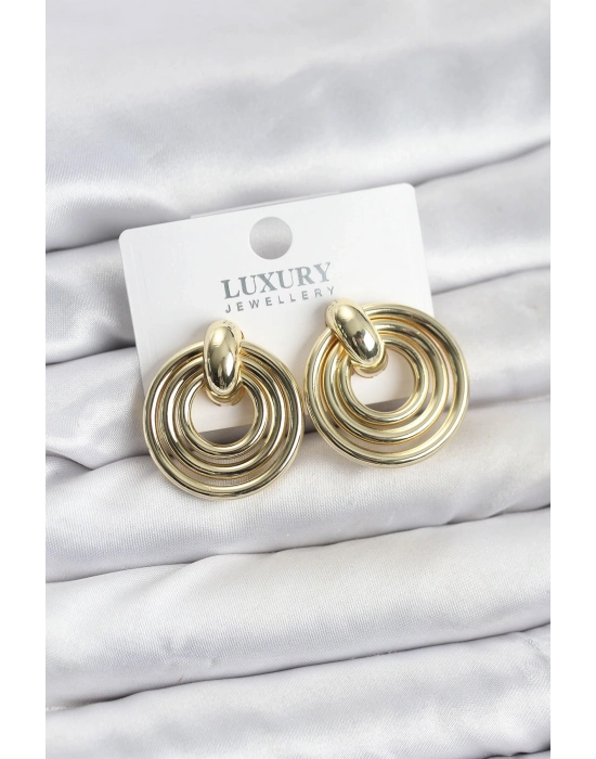 ® Gold Renk Pirinç Vintage Kadın Küpe