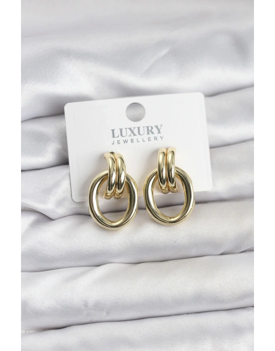 ® Gold Renk Pirinç Vintage Kadın Küpe