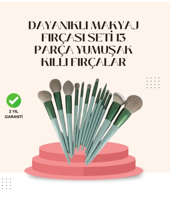 ® Göz Farı Allık Fondöten İçin Uygun 13lü Makyaj Fırçası Seti Kompakt Tasarım