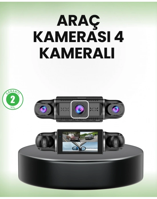 ® GPS’li 4 Kameralı Araç İç Dış Kayıt Sistemi 1080P WiFi Destekli