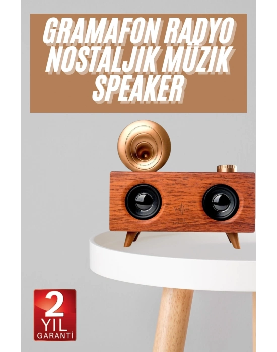 ® Gramafon Nostaljik Radyo Yüksek Ses Kalitesi USB TF Kart Aux