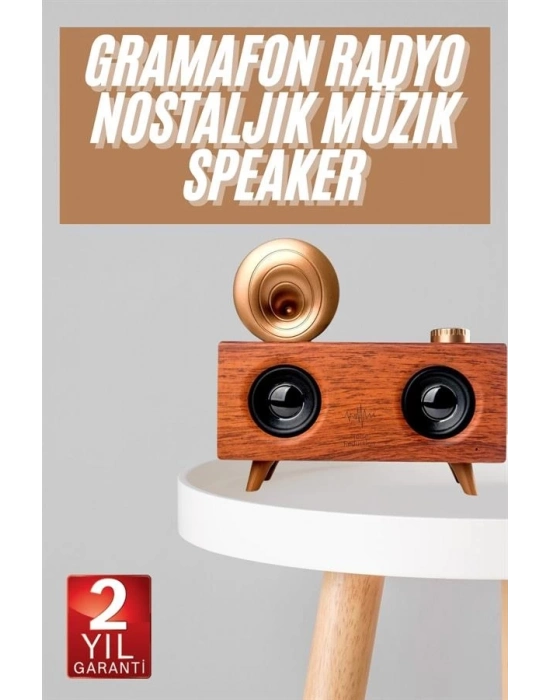 ® Gramafon Nostaljik Radyo Yüksek Ses Kalitesi USB TF Kart Aux
