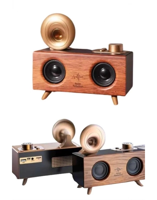 ® Gramafon Nostaljik Radyo Yüksek Ses Kalitesi USB TF Kart Aux