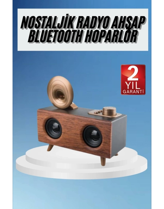 ® Gramafon Radyo Bluetooth Hoparlör Nostaljik Radyo FM Radyo