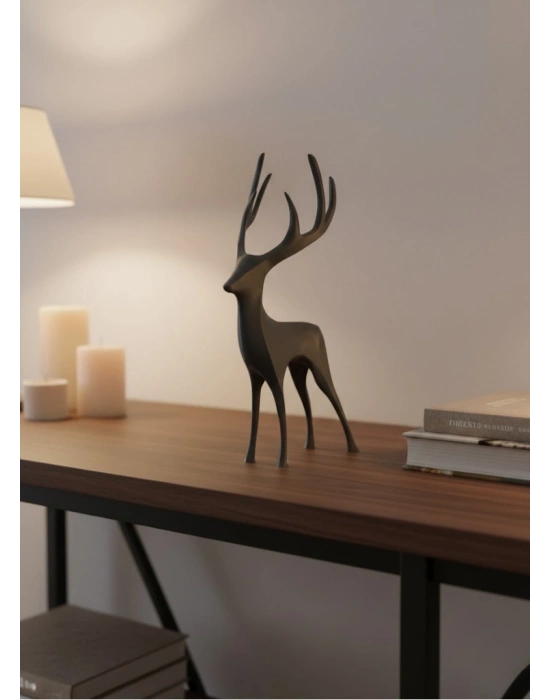 ® Gri Geyik Biblo Minimal Tasarım Şık Ev Aksesuarı