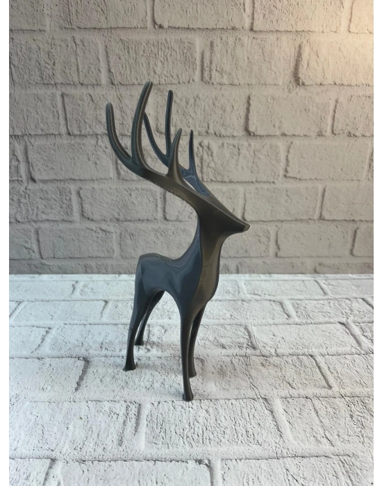 ® Gri Geyik Biblo Minimal Tasarım Şık Ev Aksesuarı