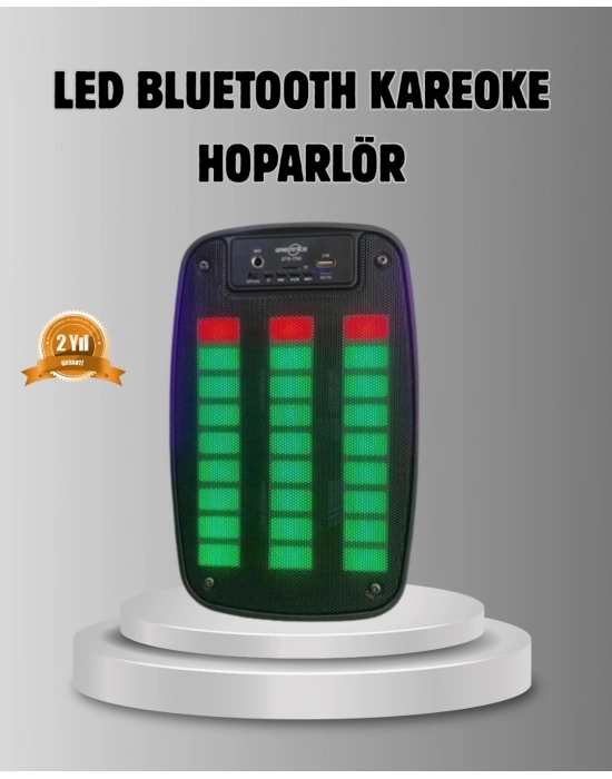 ® GTS 1793 Işıklı 6.5 İnç Kablosuz Hoparlör Bluetooth, USB ve FM Özellikli