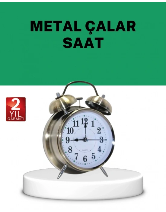 ® Gümüş Renkli Sessiz Işıklı Dekoratif Masa Üstü Çalar Saat Alarmlı