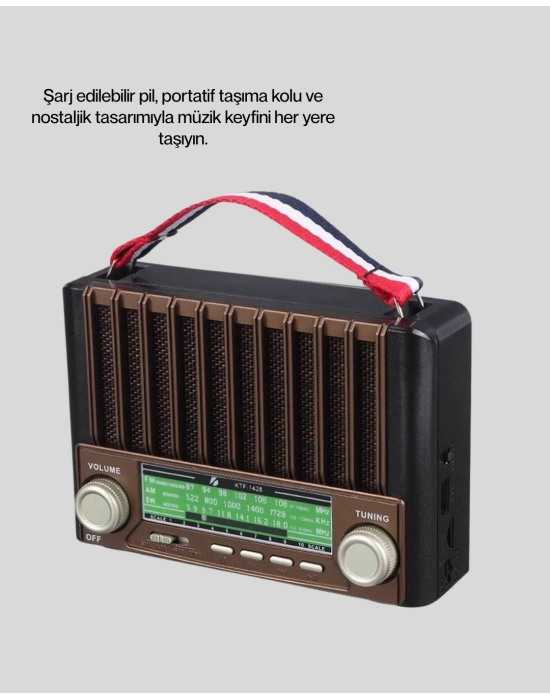 ® Güneş Enerjili Taşınabilir Radyo ve Bluetooth Hoparlör Çok Fonksiyonlu