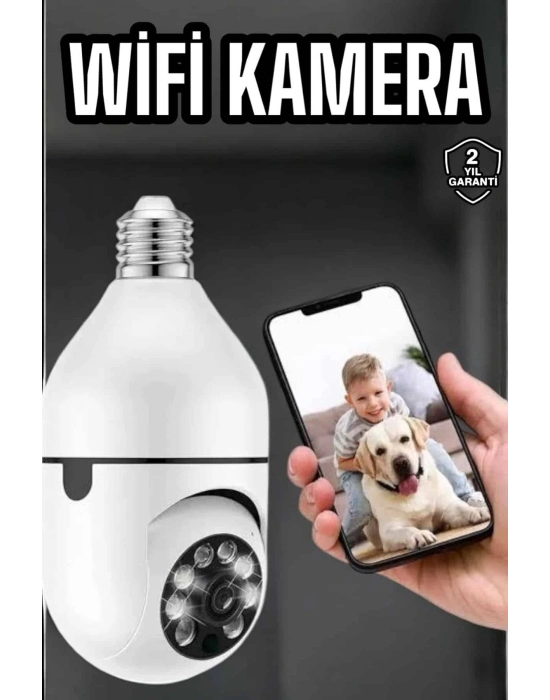 ® Güvenlik Kamerası Wifi Kamera Duylu Ev Kamerası Wifi Bağlantılı Dönebilen