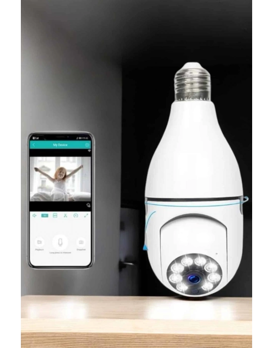 ® Güvenlik Kamerası Wifi Kamera Duylu Ev Kamerası Wifi Bağlantılı Dönebilen