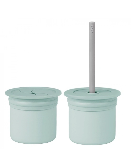 ®   Ham+Hüp Pipetli Silikon Bardak Seti River Green / Powder Grey