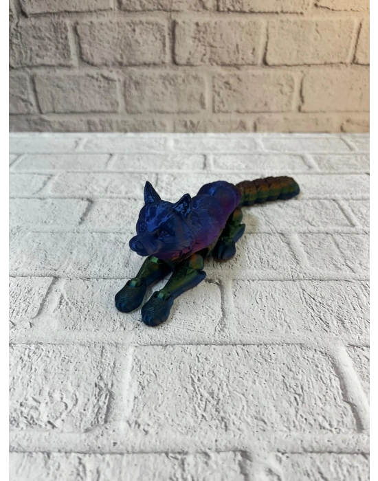 ® Hareketli Kurt Rainbow dekoratif esnek figür 10x24 cm