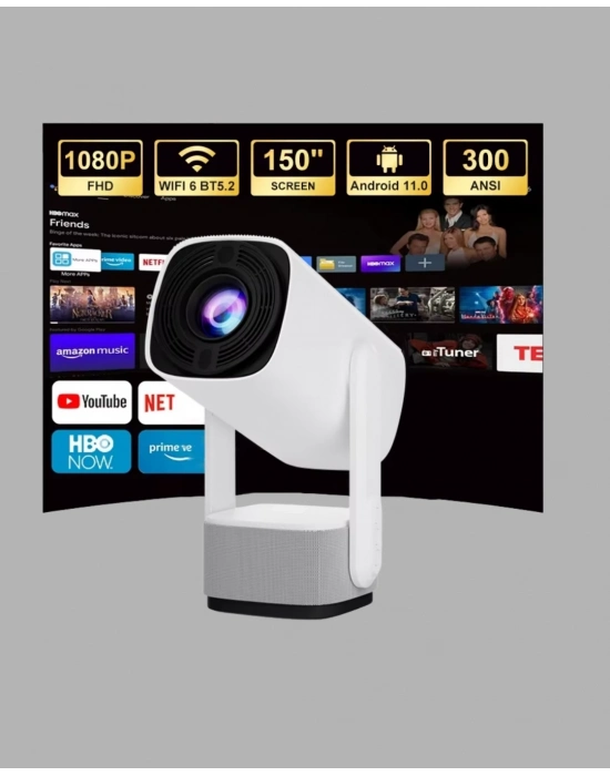 ® HD 720p Projeksiyon Cihazı – Geniş Ekran, 10.000 Saat Ampul Ömrü, Ev Sineması Deneyimi