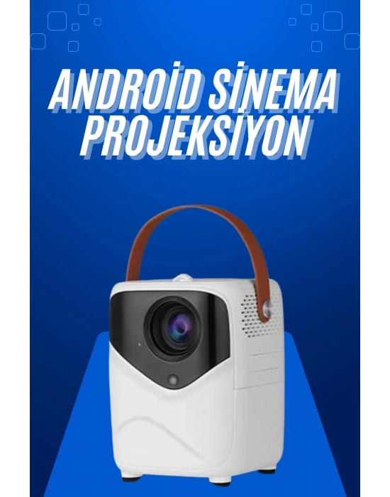 ® HD Ayaklı Portatif Projeksiyon Cihazı Android İşlemcili Sinema Projektörü