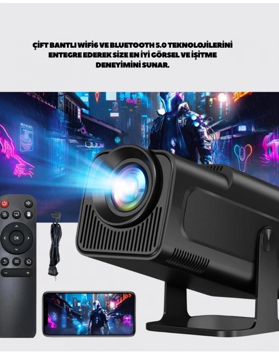 ® HDMI, USB ve Kulaklık Girişli Çoklu Bağlantı Seçenekli Projektör