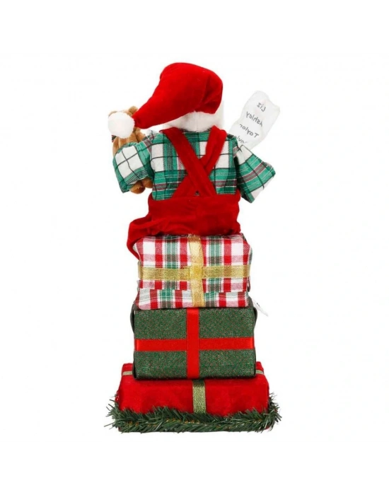 ® Hediye Kutularının Üstünde Oturan Dekoratif Biblo 48 cm