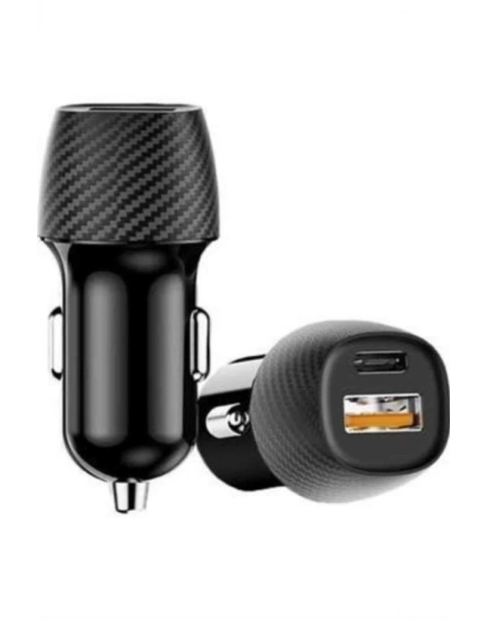 ® Hızlı Oto Şarj Cihazı 38W Çift Girişli HIzlı Şarj Oto Çakmaklık Type-C
