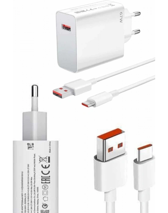 ® Hızlı Şarj Aleti Adaptörü Kablo Seti 67W Uzun Ömürlü Beyaz