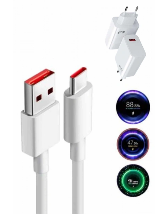 ® Hızlı Şarj Aleti Adaptörü Kablo Seti 67W Uzun Ömürlü Beyaz
